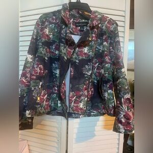 COLLEEN LOPEZ Floral Faux suede Jacket- so soft and perfect